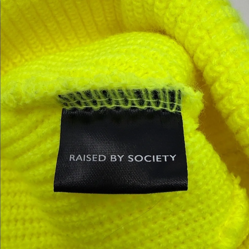 Kids Neon Yellow Knit Beanie - Lightweight Winter Hat